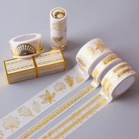 來圖定制純燙金楓葉、花紋手工DIY素材和紙膠帶